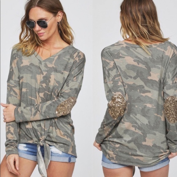 JANE Print Sequin Elbow Top - Picture 2 of 2